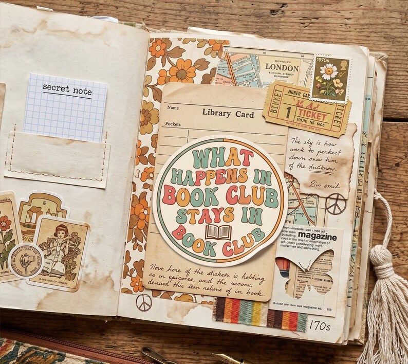 What Happens in Book Club Stays in Book Club Sticker | Retro Bookish ...