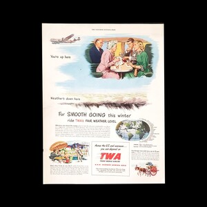 1949 TWA Airlines Magazine Ad, Trans World Airways