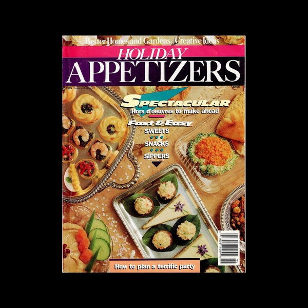 Better Home and Gardens Holiday Appetizers Magazine, 1989  Edition