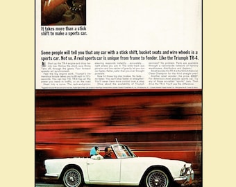 1963 Triumph TR4 Magazine Ad • Original 8x11 Print Advertisement