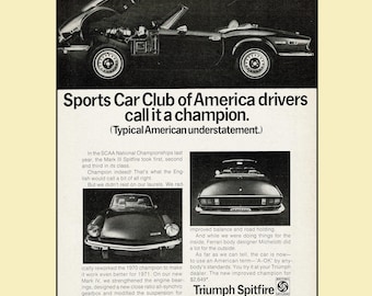 1971 Triumph Spitfire Magazine Ad • Original 8x11 Print Advertisement