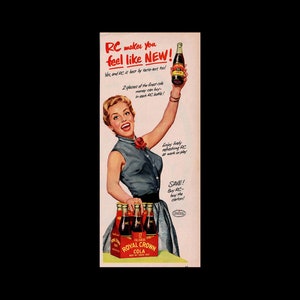 1953 Royal Crown RC Cola Retro Magazine Ad