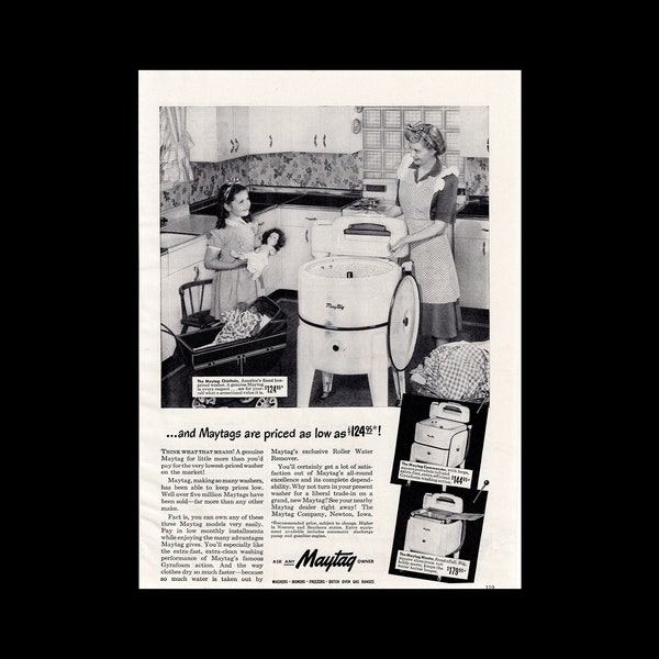 1948 Maytag Washer Retro Home Appliance Magazine Ad