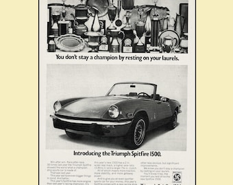 1973 Triumph Spitfire Magazine Ad • Original 8x11 Print Advertisement