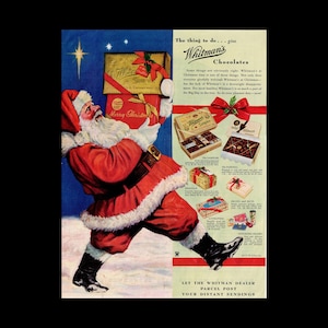 1934 Whitman&#39;s Candy Sampler Christmas RARE Magazine Ad