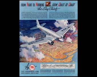 1935 TWA Airlines Magazine Ad