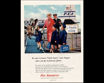 1955 Pan American Airlines Travel Magazine Ad