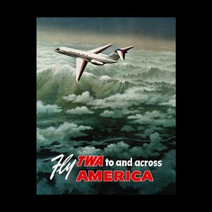 TWA Trans World Airlines 1960s Retro Travel Poster Art Print