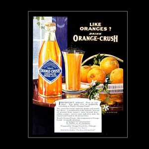 Orange Crush Soda Retro Poster Art Print