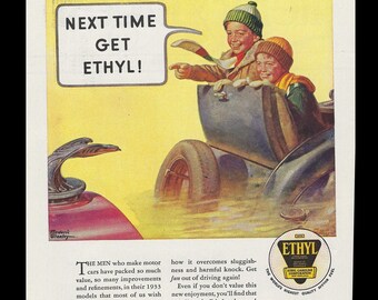 Vintage California road map Flying A Ethyl pamphlet tourist 1960s