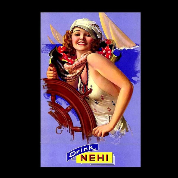 Rolf Armstrong Nehi Pin Up Sailor Girl Retro Poster Art Print