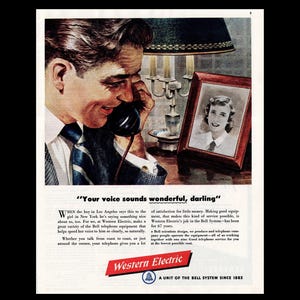 1949 Western Electric Telephone &quot;Wonderful Voice&quot; Magazine Ad