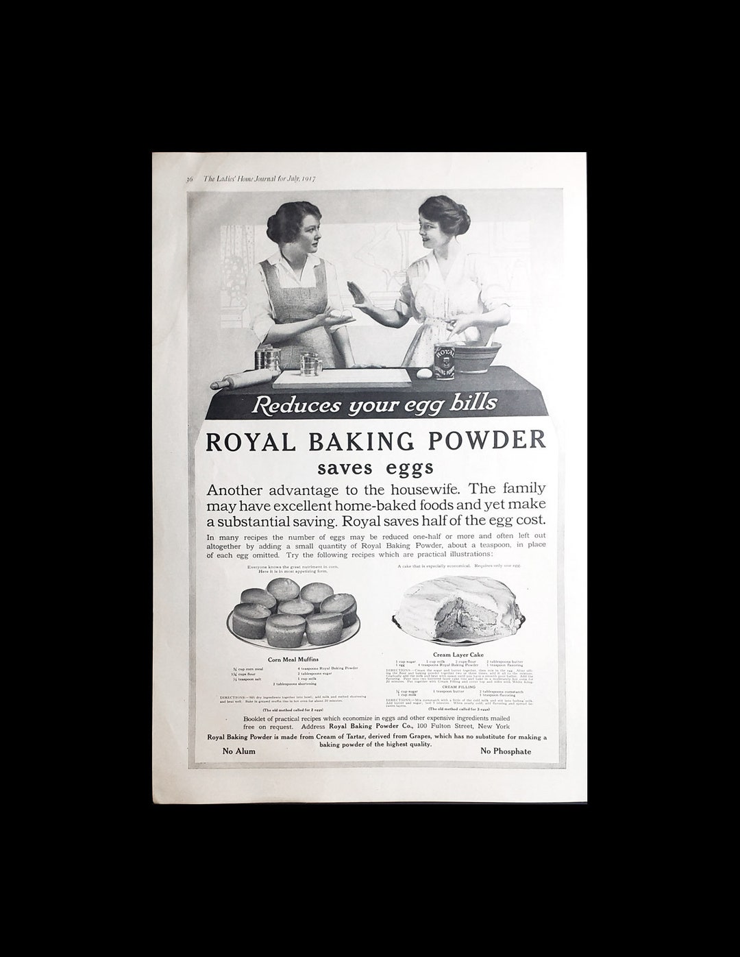 Original 1917 Royal Baking Powder Magazine Ad Over 100 Years Etsy