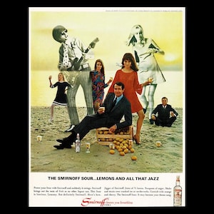1967 Smirnoff Vodka &quot;All That Jazz&quot; Original Magazine Ad, Groovy 60s Fashion