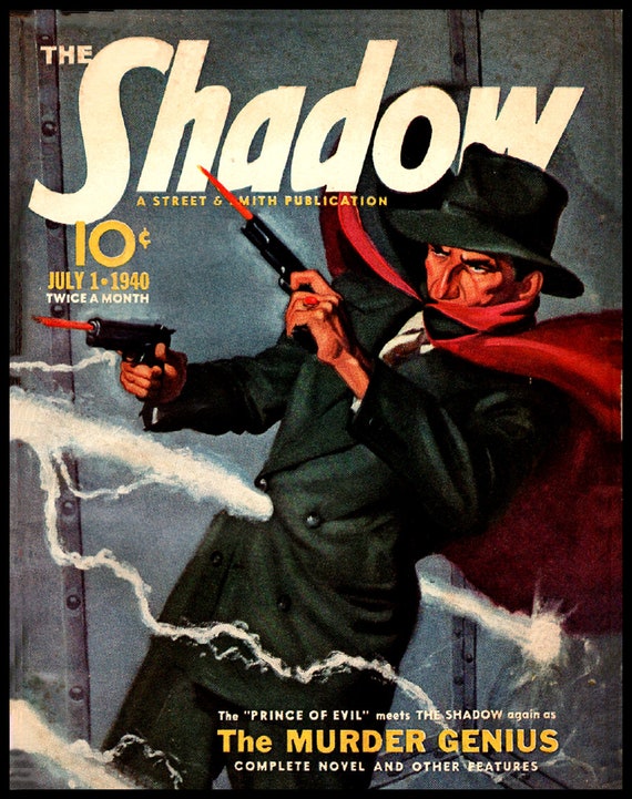 1940's Shadow Detective Pulp Magazine Cover Poster Print