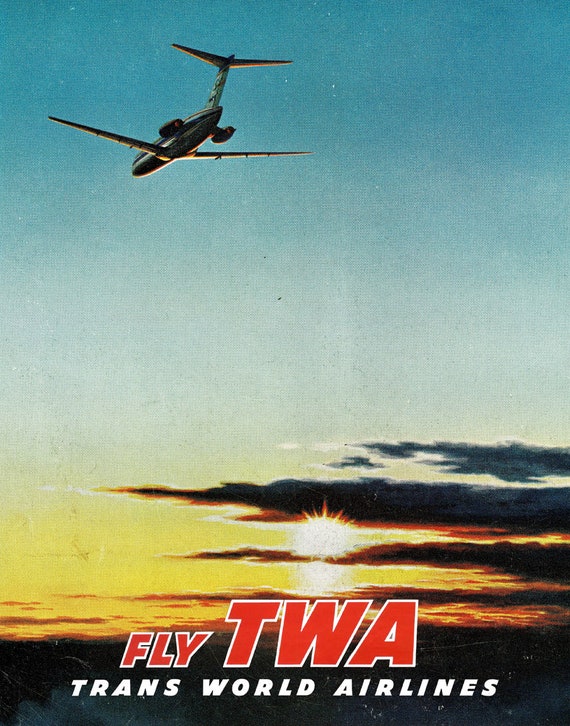 TWA航空ビンテージ オリジナルポスター 60年代 TWA航空ビンテージ オリジナルポスター 60年代 TWA航空ビンテージ