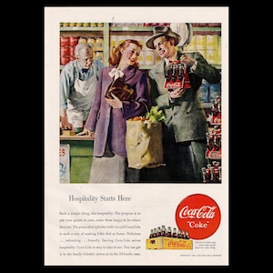 1948 Coca-Cola Soda Pop &quot;Hospitality&quot; Magazine Ad