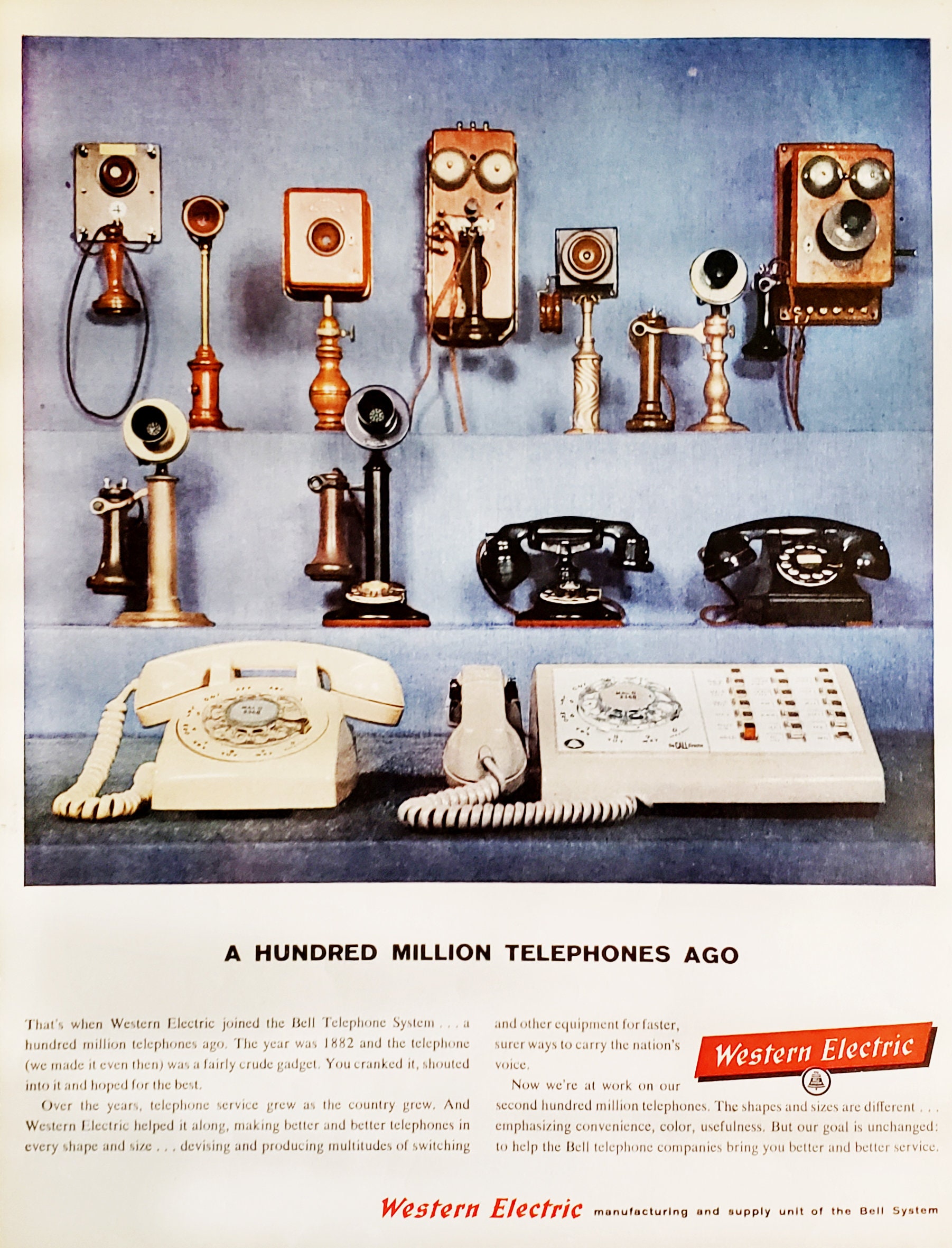 Vintage 1936 Western Electric Print Ad Advertisements Art