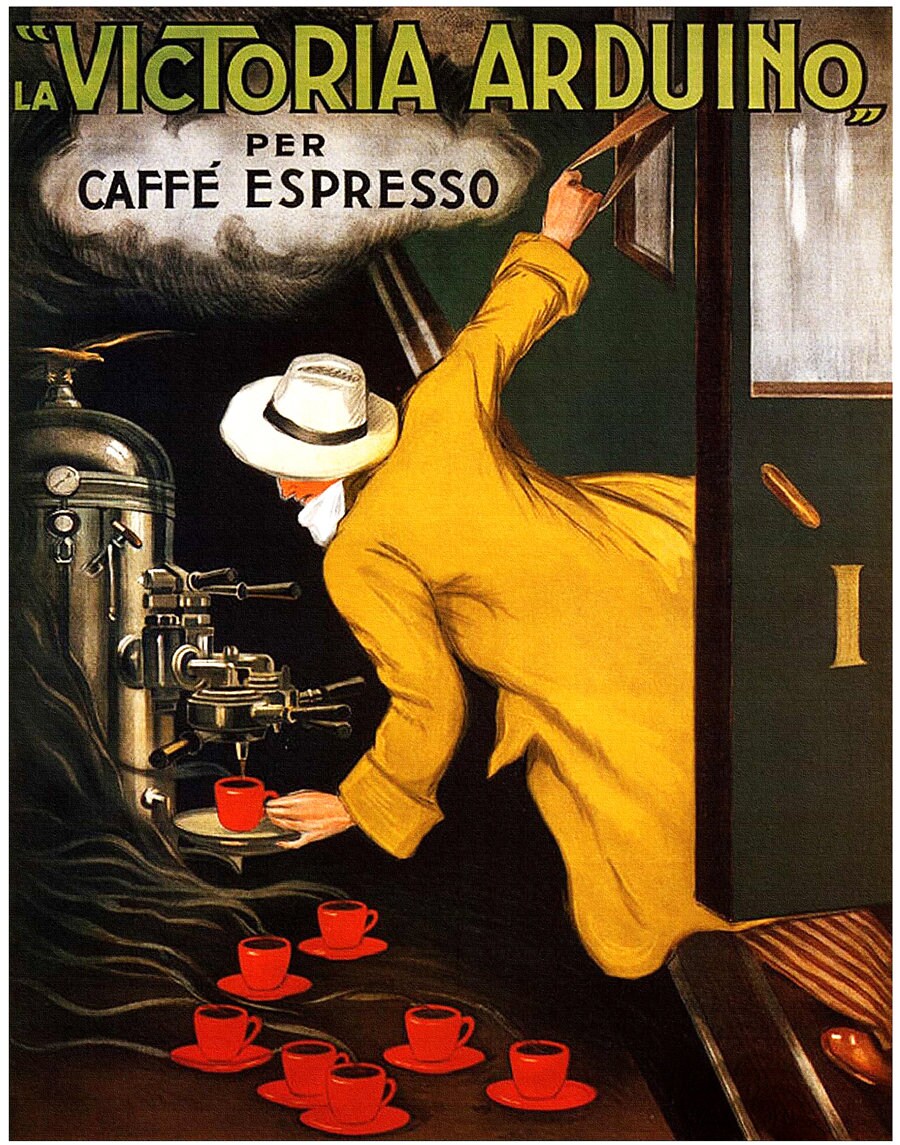 La Victoria Arduino Caffe Espresso Ad Retro Poster Art Print