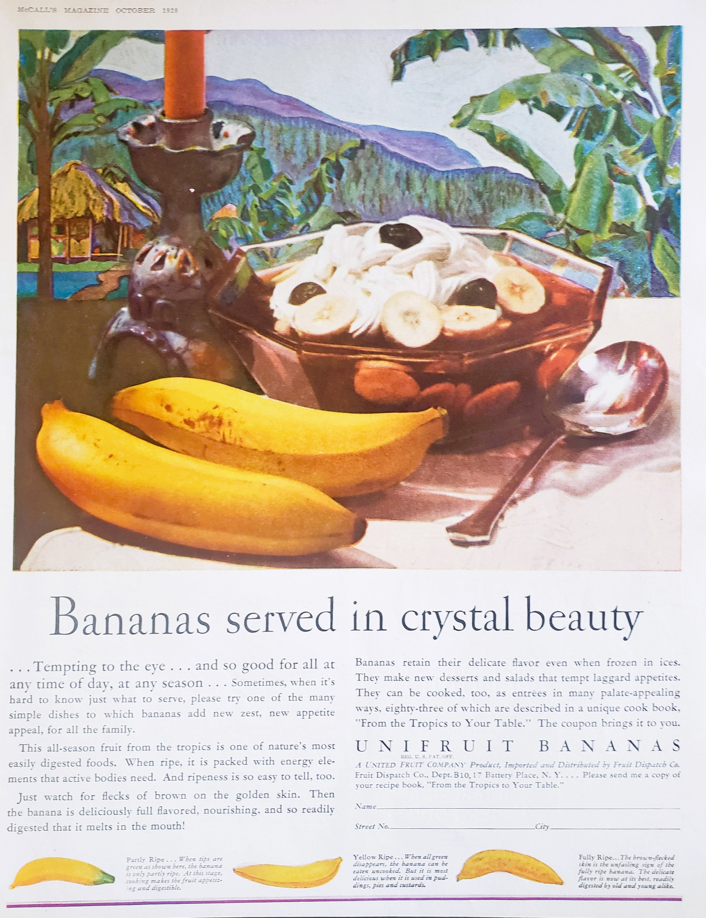 1928 Banana United Fruit Company Magazine Ad Tropical Fruit Etsy