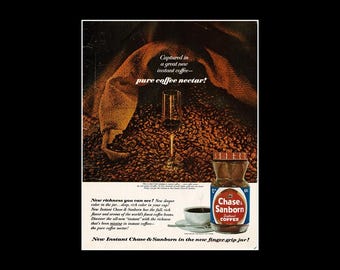 1962 Chase & Sanborn Coffee &quot;Pure Coffee Nectar&quot; Magazine Ad