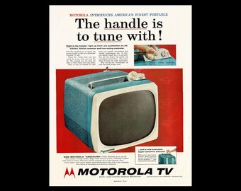1957 Motorola Portable TV &quot;Americana&quot; Magazine Ad, Retro Television Sets
