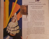 Original 1930 Victor Radio With Electrola Magazine Advertisement, Nipper