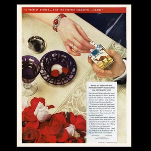 1933 Camel Cigarettes &quot;Red Roses&quot; Magazine Ad