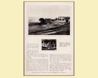 1929 Useppa Inn – Useppa Island Florida Coastal Landscape – Original 6×9 Vintage Travel Magazine Ad