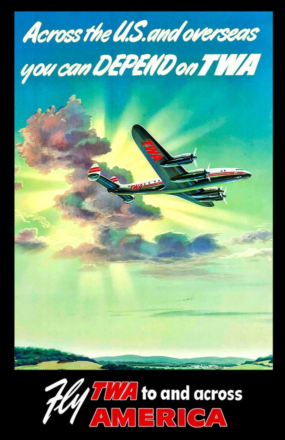 60年代 オリジナルポスター TWA航空ビンテージ 航空会社 アジア アフリカ ヨーロッパ アメリカ 旅行 航空機 飛行機 コレクション