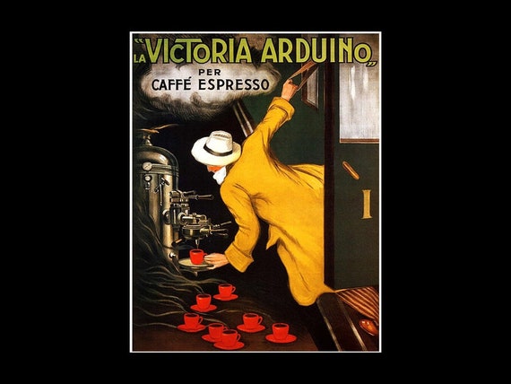La Victoria Arduino Caffe Espresso Ad Retro Poster Art Print
