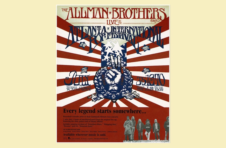 Allman Brothers Band 2003 Concert Promo – 10x12 Vintage‑style Music ...