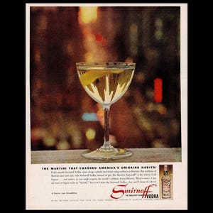 1960 Smirnoff Vodka &quot;Martini&quot; Magazine Ad