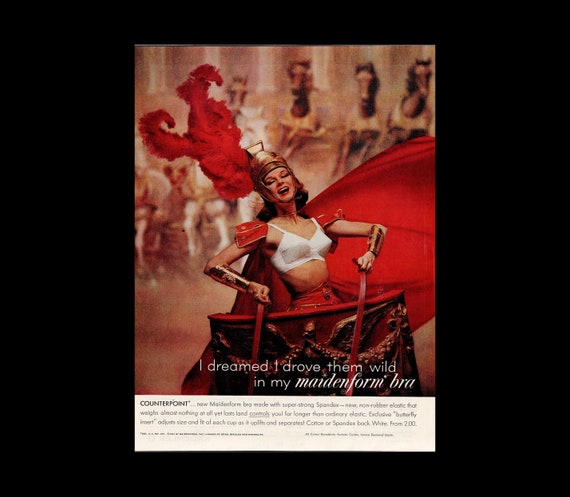 1961 I dreamed that I drove them wild in my Maidenform Bra Original ad