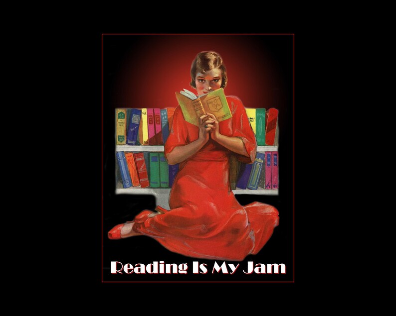 Book Lovers Quote reading is My Jam Poster Art Print, Book Worm Reading