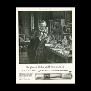 1956 Dr West Miracle Tuft Tooth Brush &quot;Louis Pasteur&quot; Magazine Ad, Tooth Paste Toothpaste