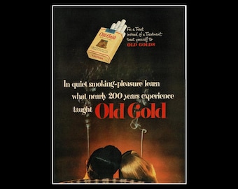 1950s Old Gold Cigarettes Magazine Ad