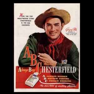 1947 Gregory Peck Chesterfield Cigarettes Magazine Ad Hollywood Star Duel in the Sun