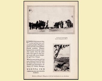 1929 Useppa Inn Lee County Florida "Golf" 6x9 Original Magazine Ad: