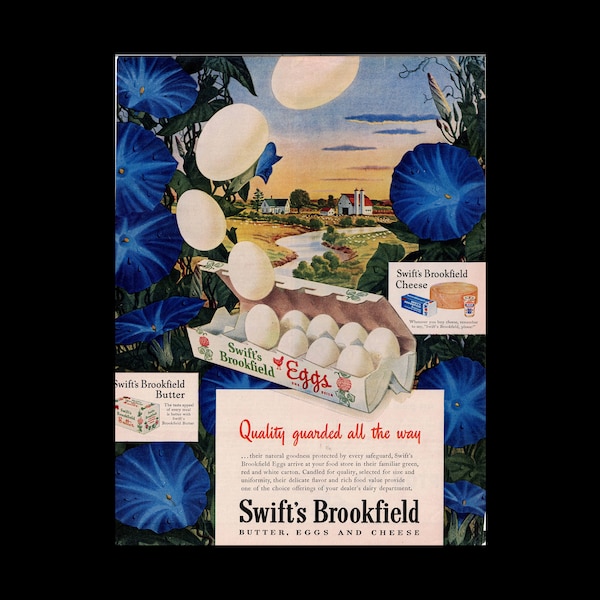 Original 1946 Swift's Brookfield Butter "Morning Glories" Magazine Ad