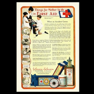 1917 Johnson & Johnson First Aid Supplies Magazine Ad