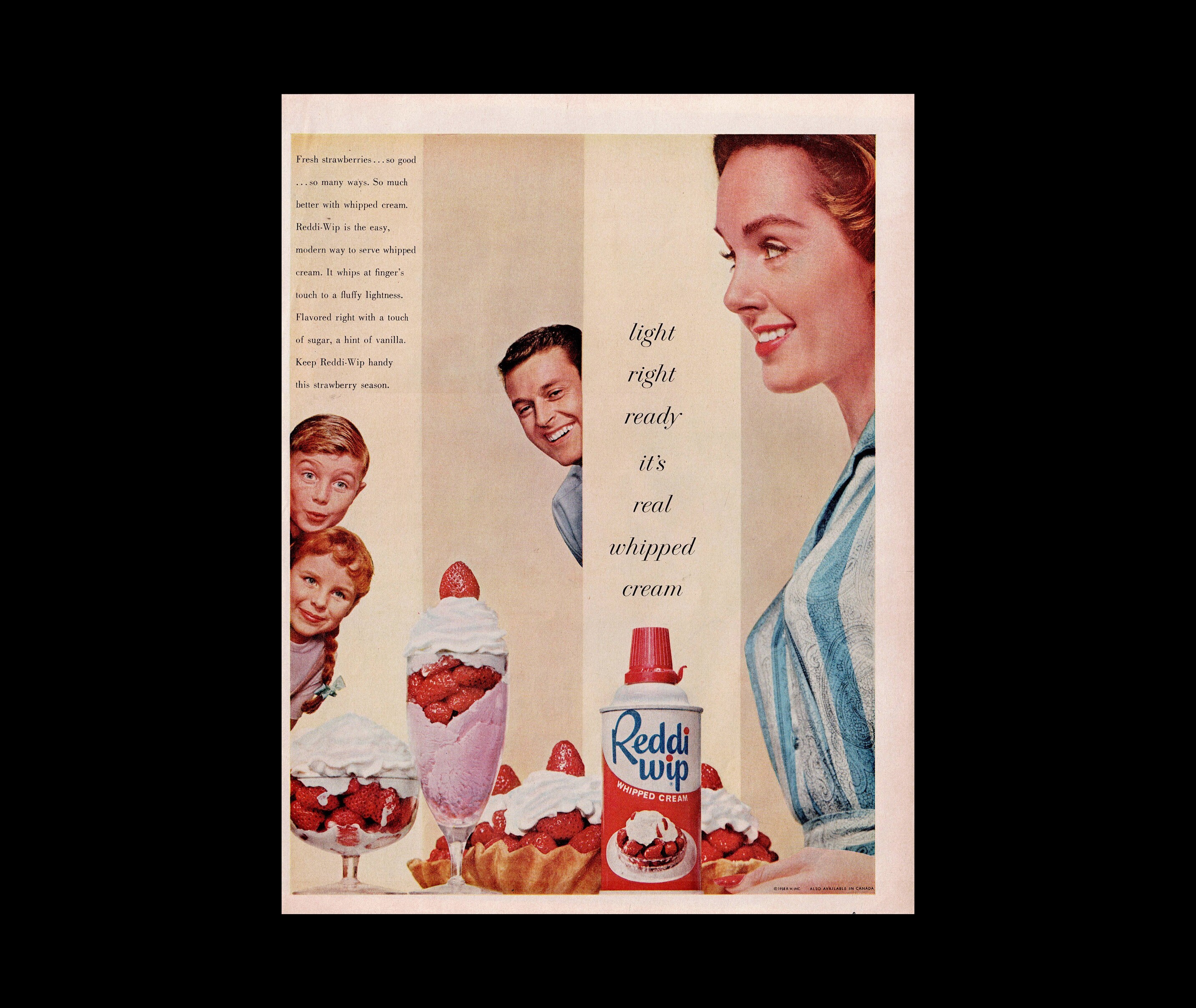 1950s Reddi-wip Whipped Cream Food Magazine Ad - Etsy