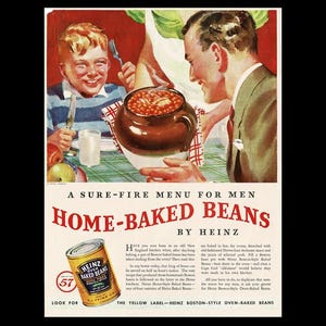1935 Heinz 57 Oven Baked Beans Magazine Ad