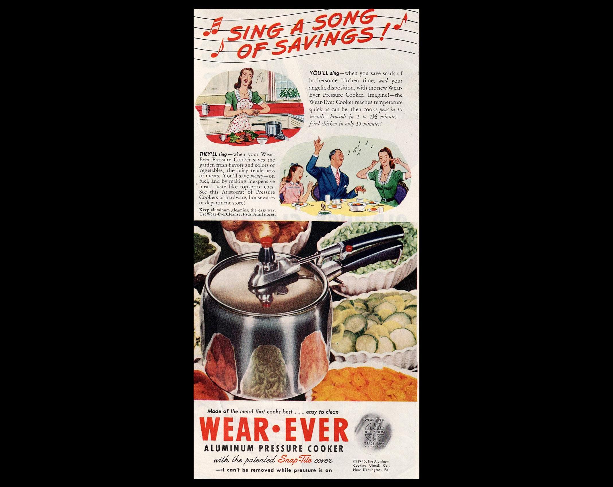 1946 USA Cooking Made Easy, Wear-Ever Pressure Cooker 1946 USA Cooking Made Easy, Wear-Ever Pressure Cooker