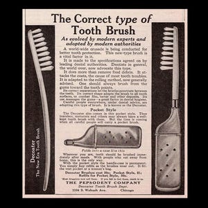 1900s Pepsodent Tooth Paste &quot;Correct Type&quot; Magazine Ad, Toothpaste, Small Space Wall Art