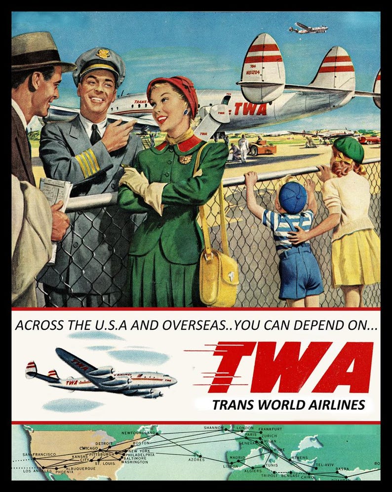 1950s TWA Trans World Airlines 
