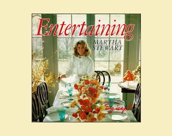 Martha Stewart Entertaining Cookbook 1982 Hardcover Dust Jacket Spiegel 310P