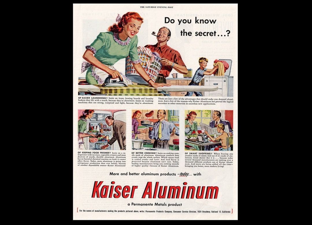 1950s Kaiser Aluminum Retro Kitchen Decor Magazine Ad - Etsy