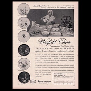 1960 Jayne Mansfield Winfield China Rare Magazine Ad