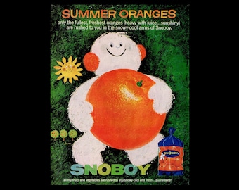 1961 Snoboy Summer Oranges Original Magazine Ad